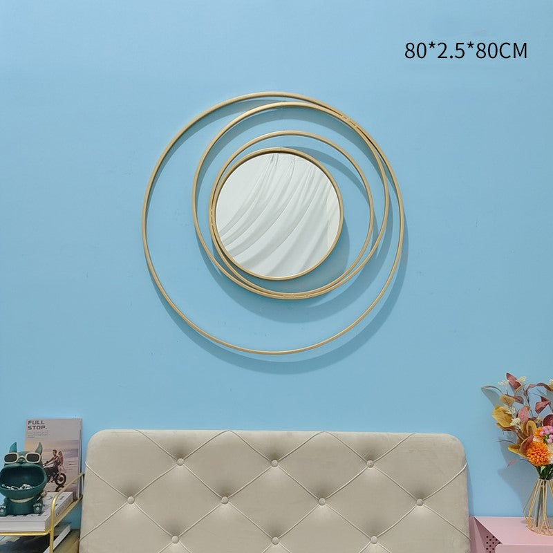 Modern 3D Gold Round Wall Mirror