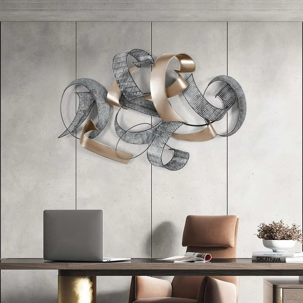 Abstract Geometric 3D Metal Home Decor Wall Art