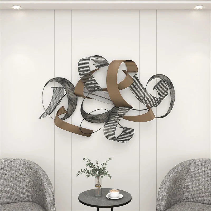 Abstract Geometric 3D Metal Home Decor Wall Art