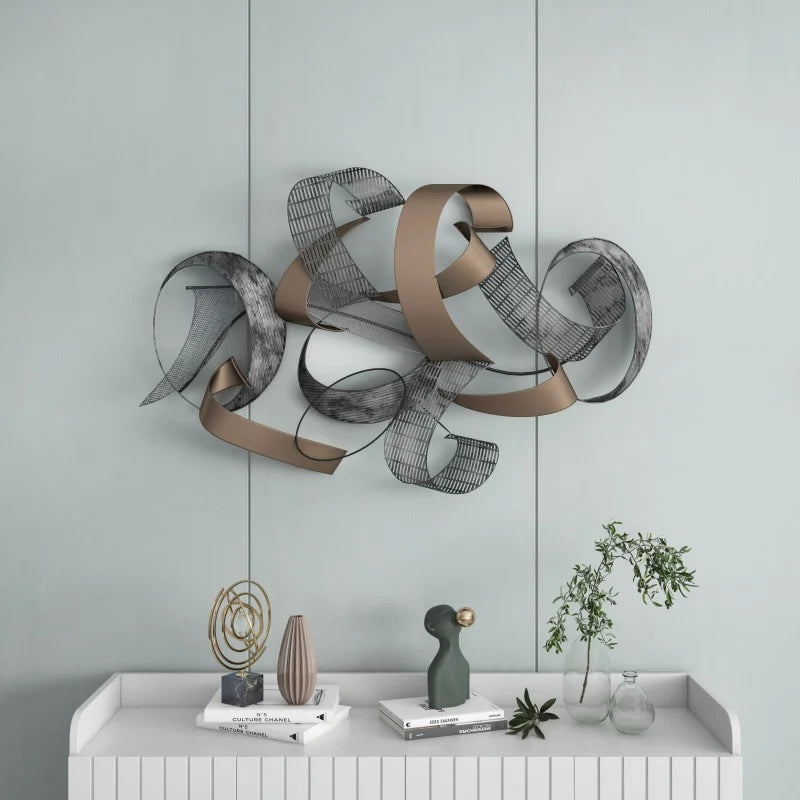 Abstract Geometric 3D Metal Home Decor Wall Art