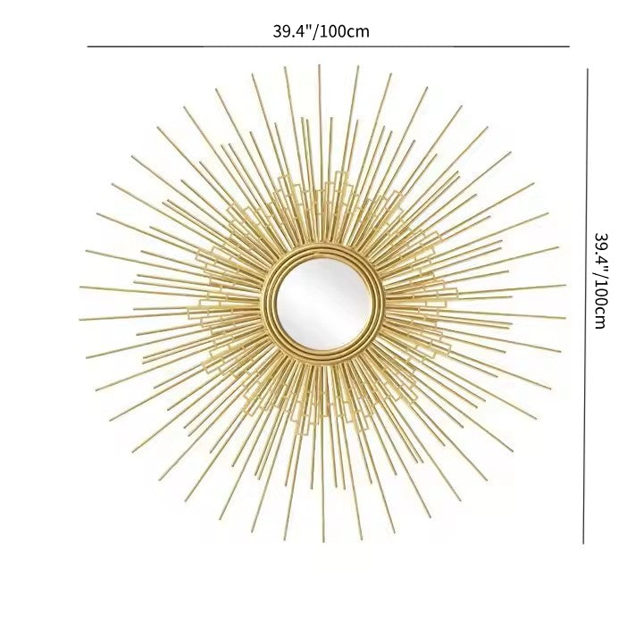 Sunburst Geometric Wall Mirror Decor