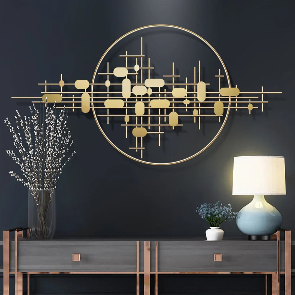 Geometric Gold Metal Wall Decor Decorative Home Accent