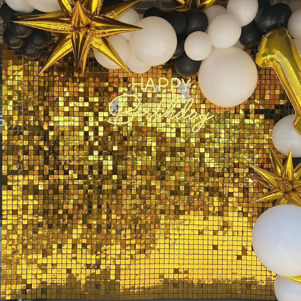 Mirror Gold Shimmer Wall