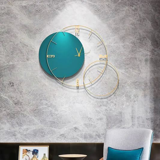 Modern Oversized Geometric Round Metal Wall Clock