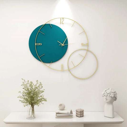 Modern Oversized Geometric Round Metal Wall Clock