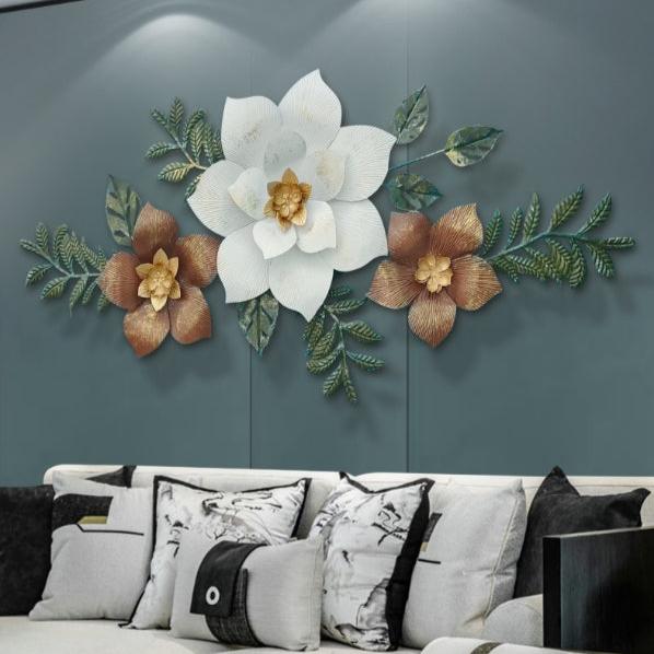 3D Handcrafted Metal Flower Wall Art Home Accent Decor