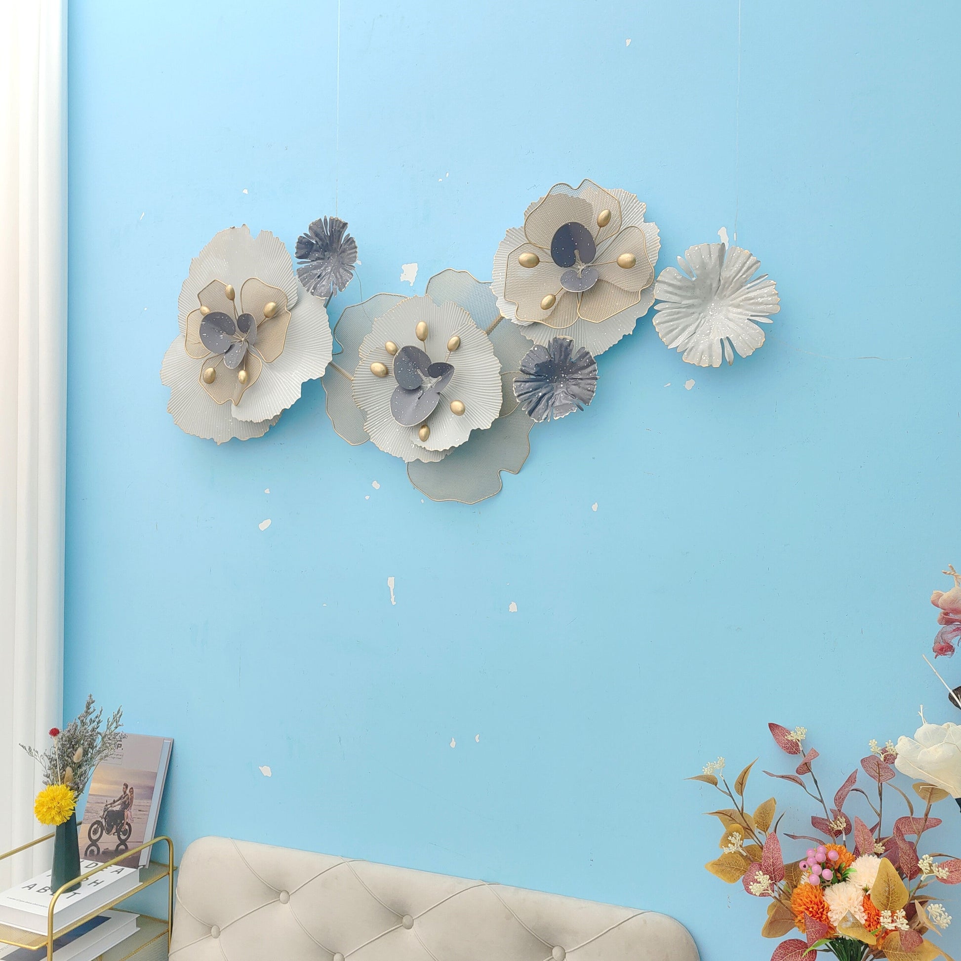 3D Handcrafted Metal Flower Wall Art