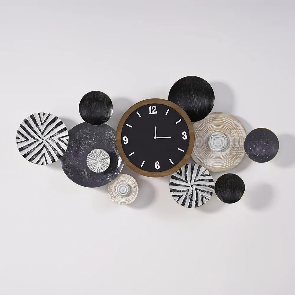 Handmade 3D Modern Geometric Multi-Circle Metal Silent Wall Clock