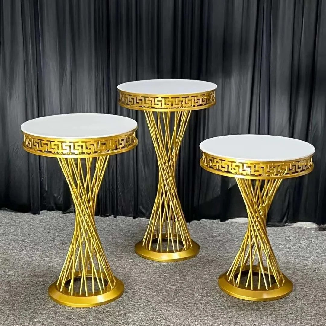 Twist Metal Gold Pedestal Dessert Floral Stands