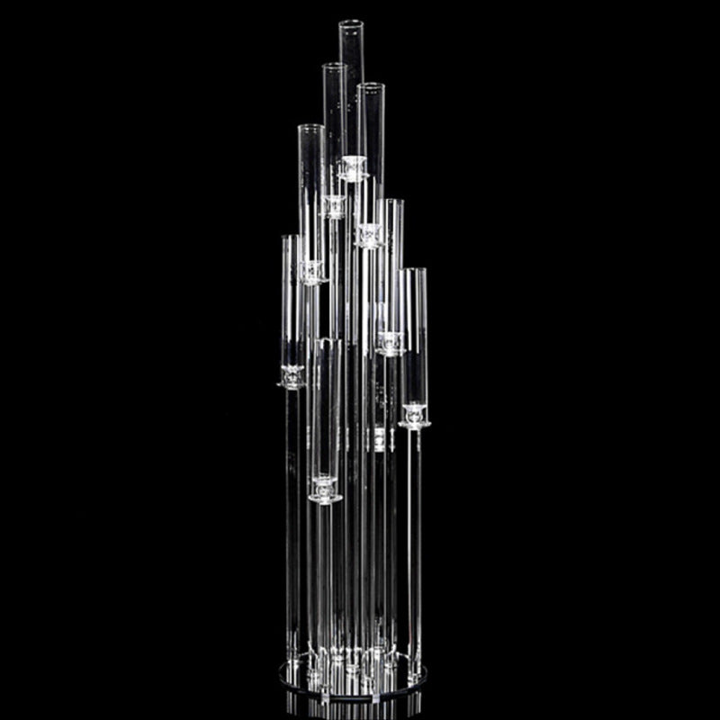 9 Arms 48" Tall | Crystal Glass Candelabra