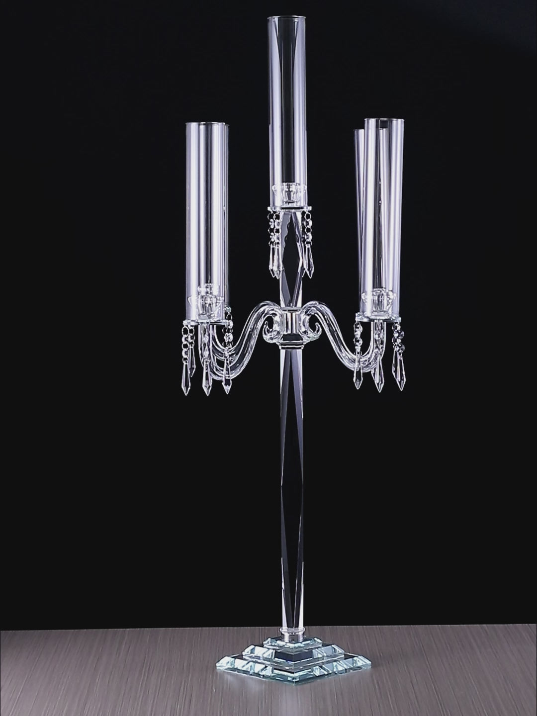 Crystal Glass Candelabras Party Candle Holders