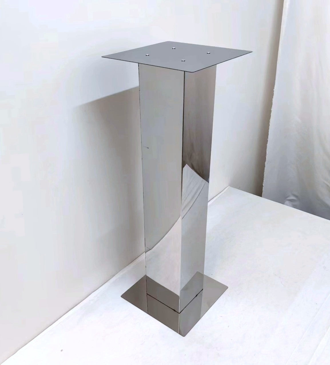 Square Column Mirror Stainless Steel Floral Stands