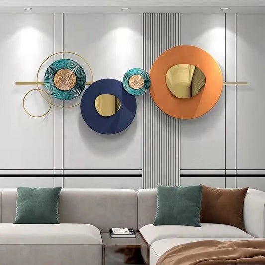 Modern Metal Wall Decor Creative Geometric Round Home Decor Art