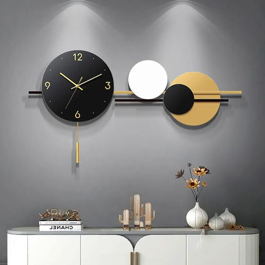 Modern 3D Geometric Round Large Metal Wall Clock