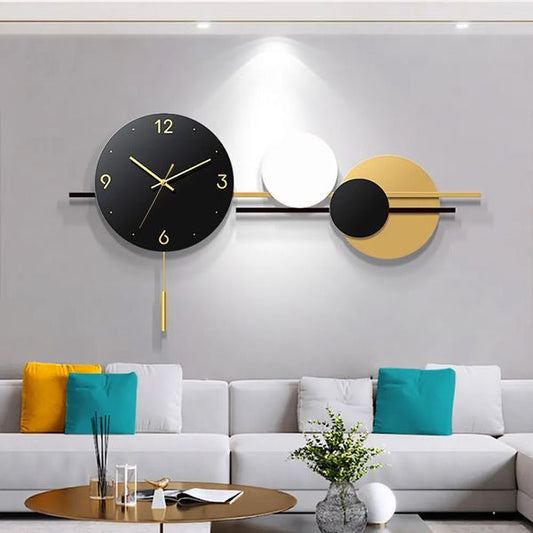 Modern 3D Geometric Round Large Metal Wall Clock